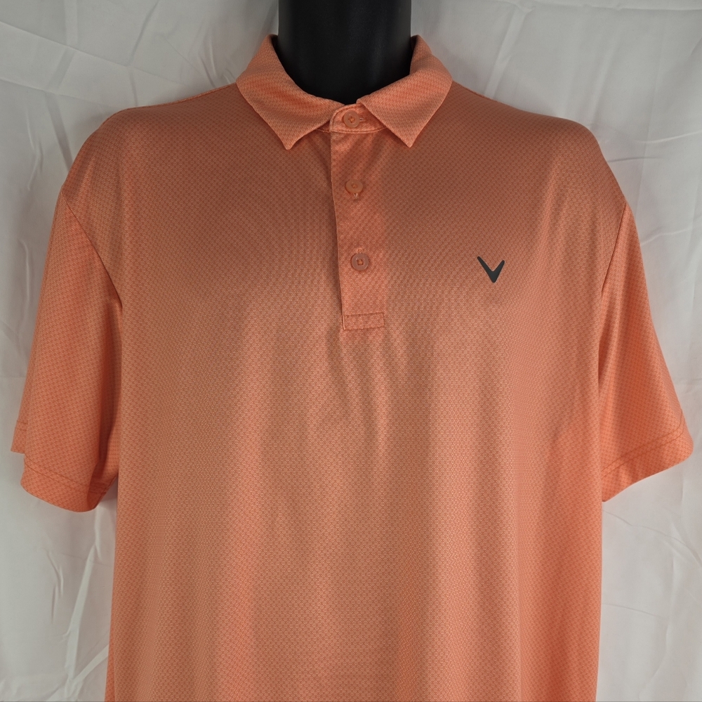 Callaway Men's Short Sleeve Coral Patterned Polo Shirt Golf Size Large F-0119 - Picture 4 of 12